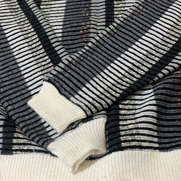 Black and White Striped Men's Sweater Megalos XLT Vintage - Picture 2 of 15